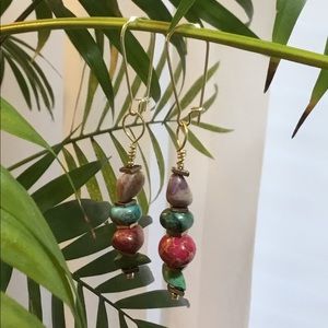 Natural Stone Dangle Earrings